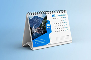 Spiral desk calendar