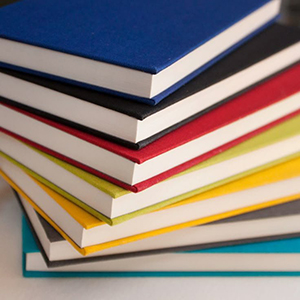 Stack of hardbound books